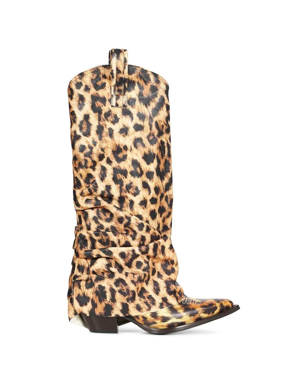 R13 White Bottines À Imprimé Léopard