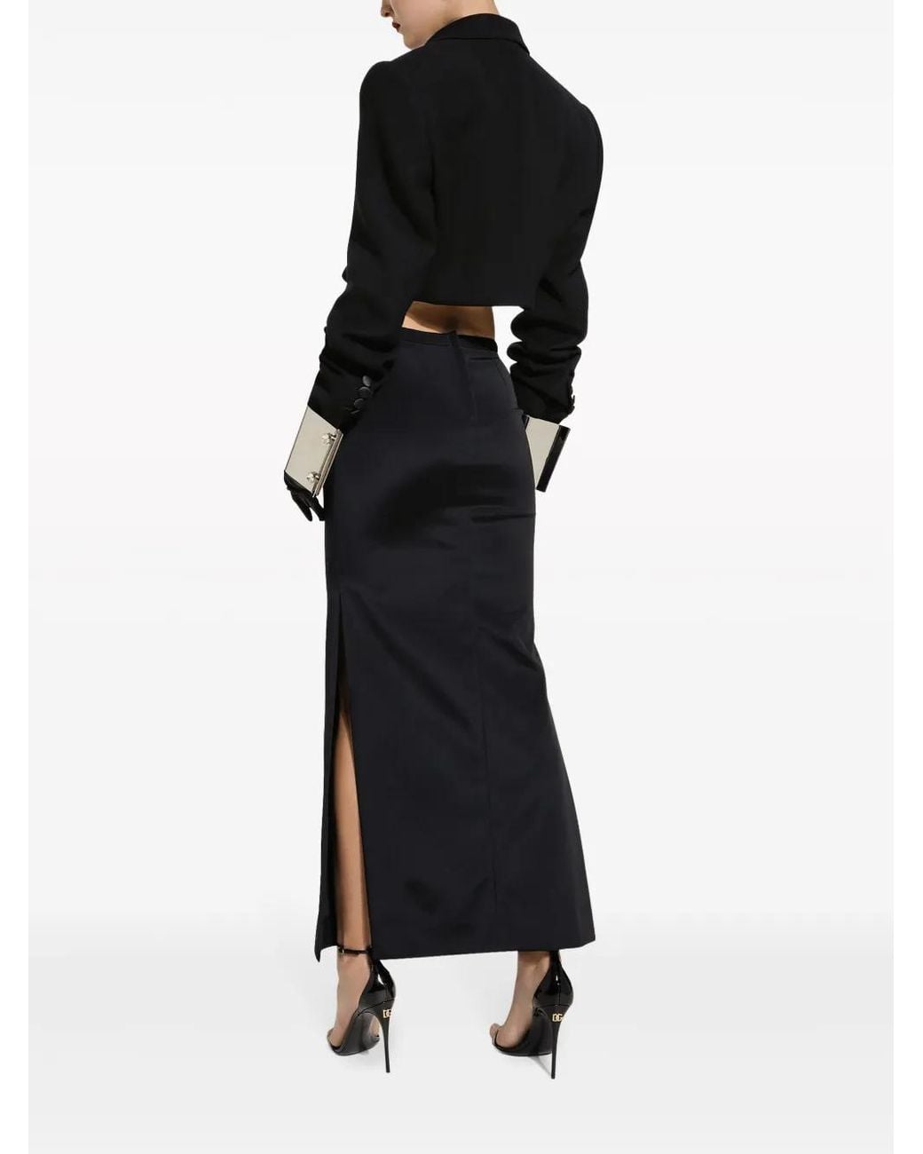 Dolce & Gabbana Maxi-Rok Met Hoge Split in het Black