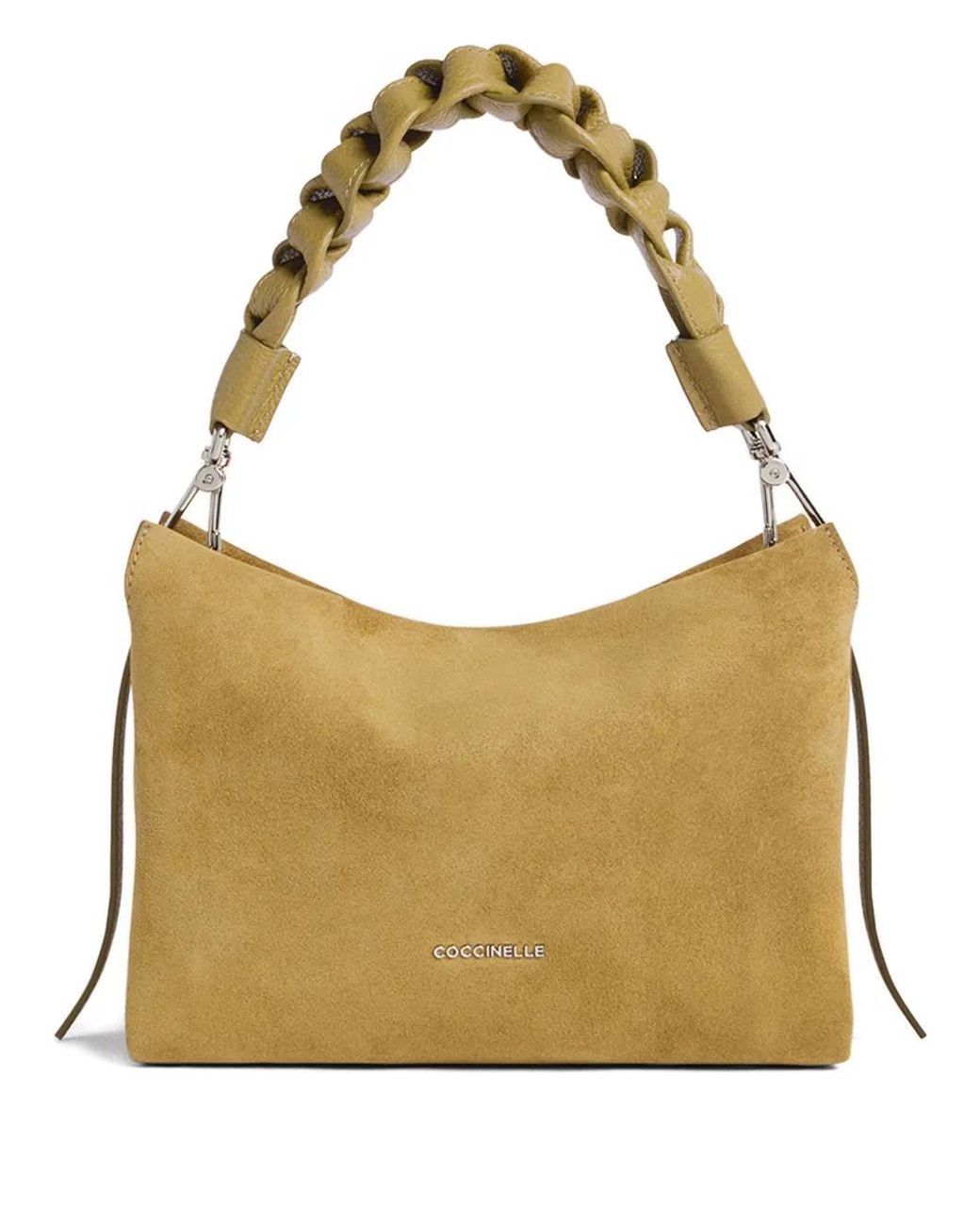 Coccinelle Natural Boheme Suede Braided-Detail Shoulder Bag