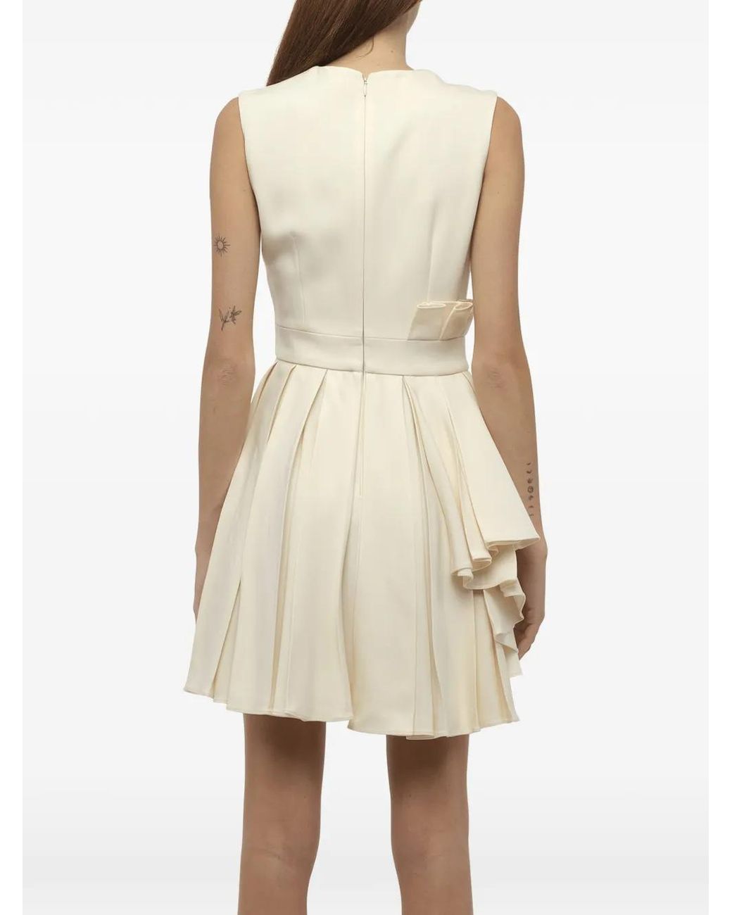 McQueen Natural Sleeveless Mini Dress