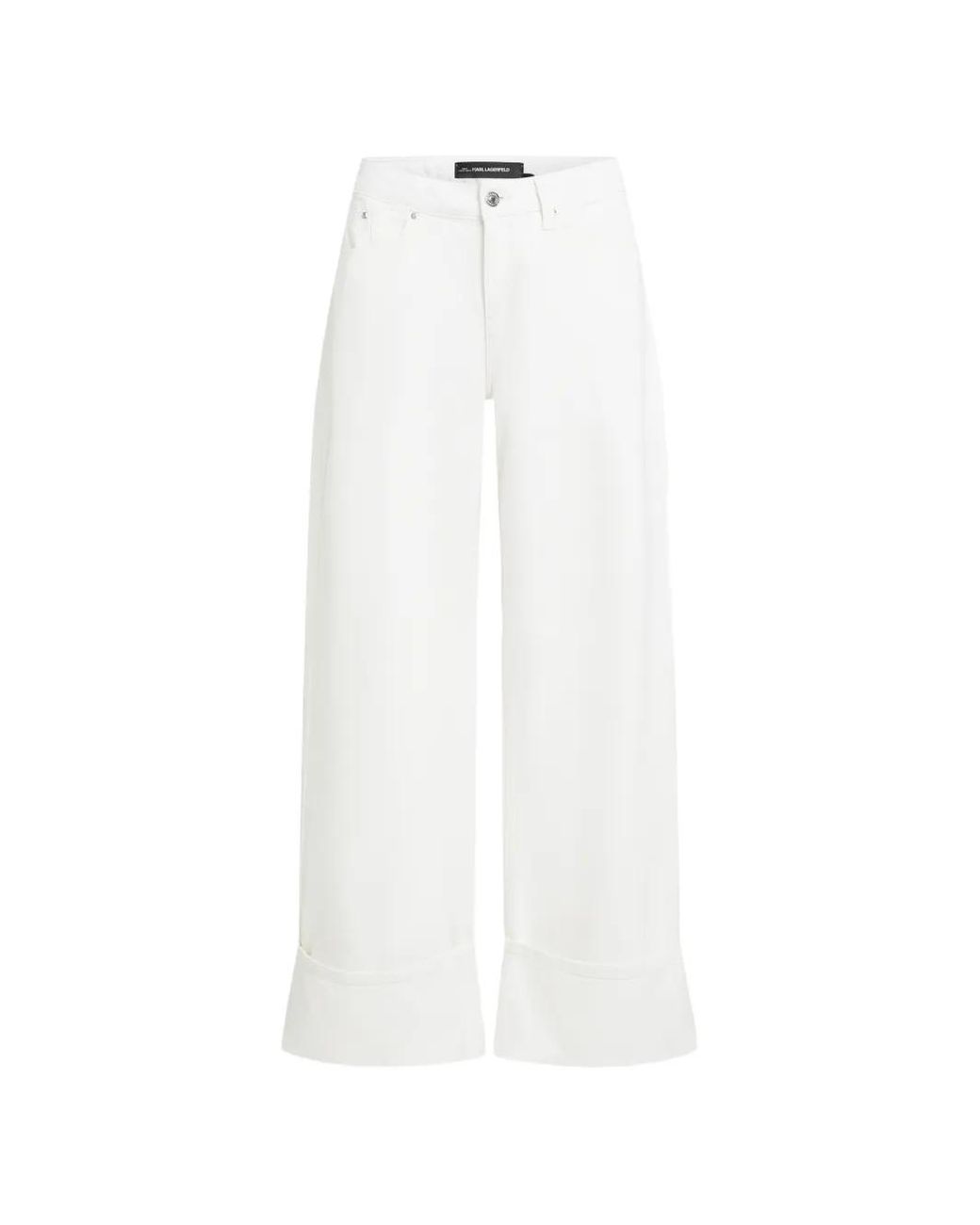Karl Lagerfeld White Belt-Loop Pocket Trousers