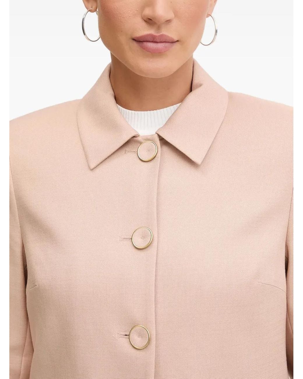 MARCIANO BY GUESS Natural Buttoned-Pocketed Jacket