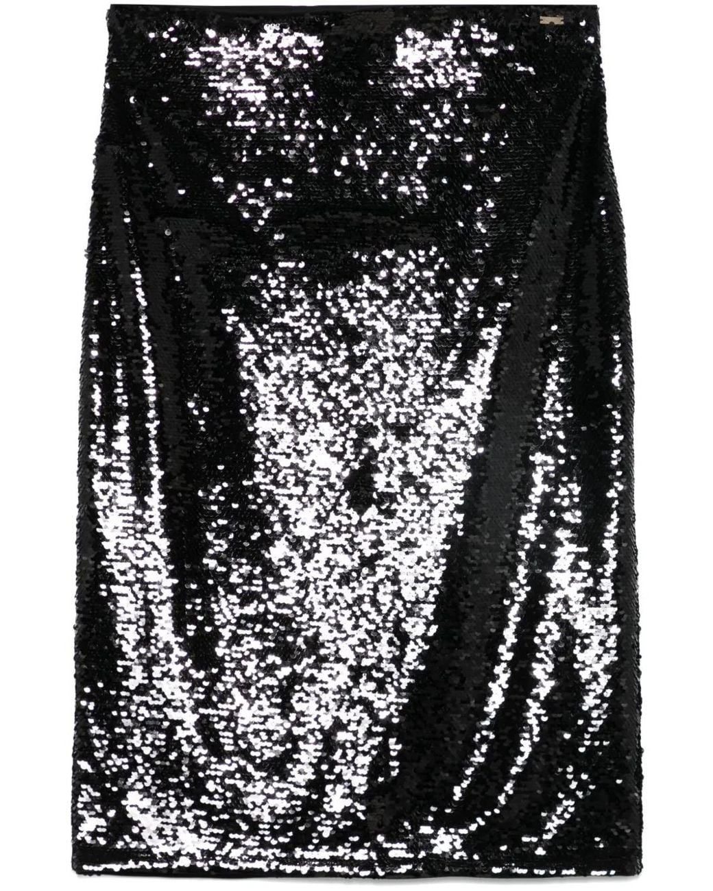 ARMANI EXCHANGE Black Sequinned Midi Skirt