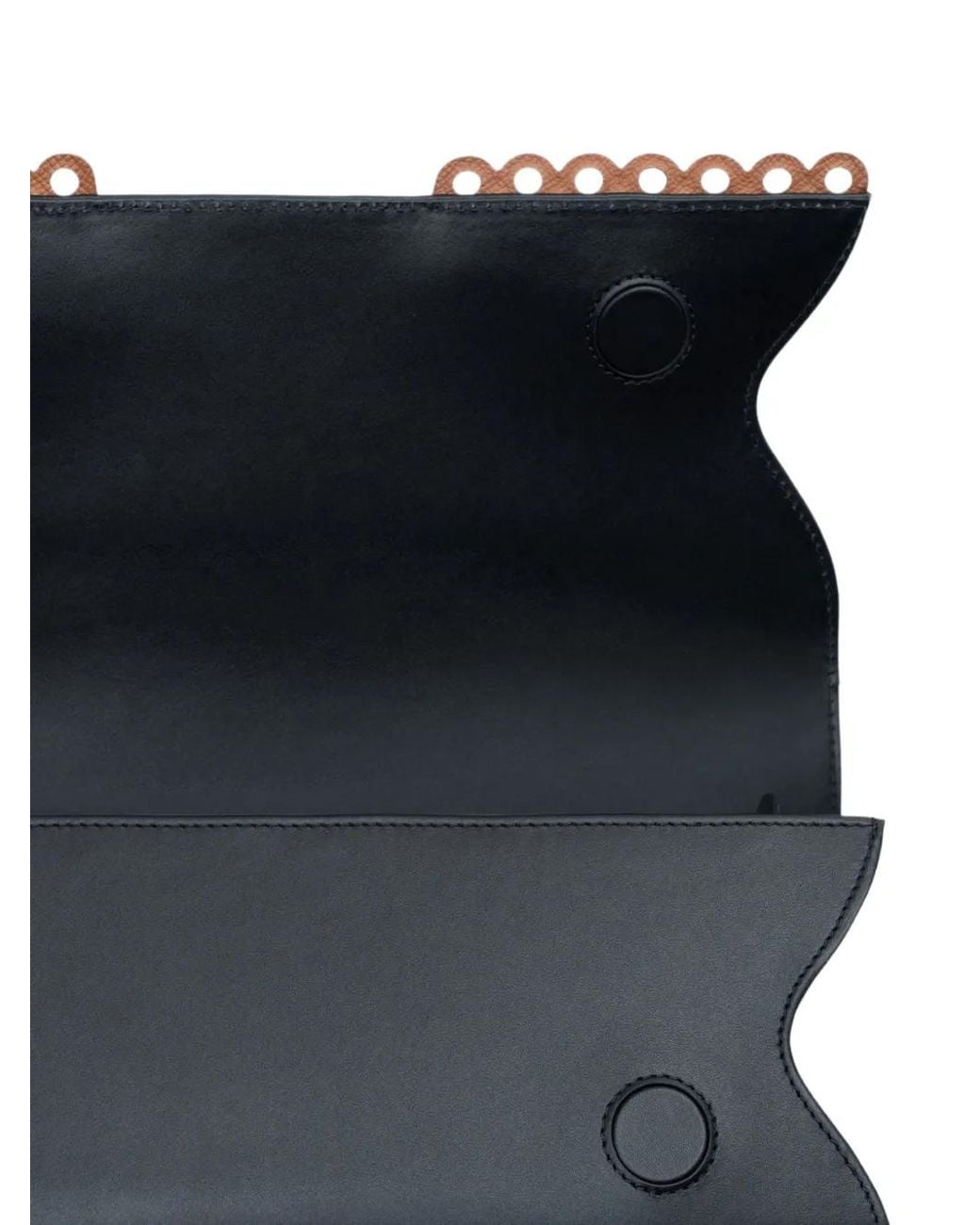 PERRIN Paris Brown Le Corset Perforé Lace-Up Clutch Bag
