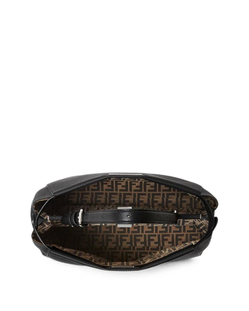 Fendi Black My Peekaboo Large Cuoio Romano Leather And Ff Split-Leather Bag for men