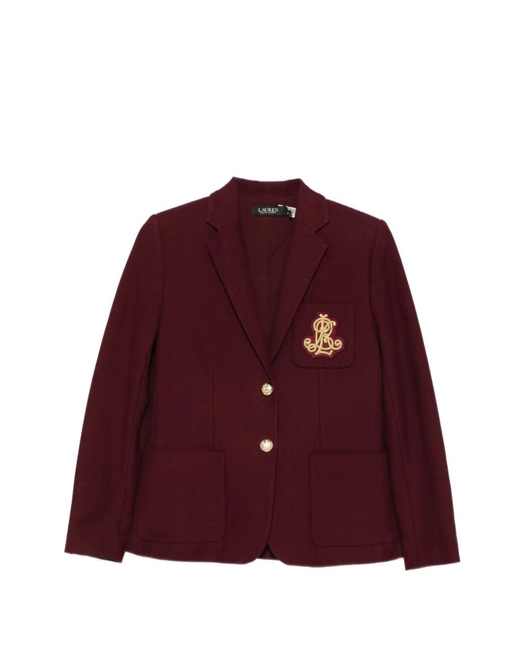 Ralph Lauren Red Logo-Patch Button-Up Blazer