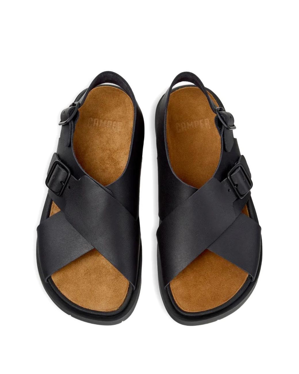Camper White Lluc Buckled Crossover-Strap Sandals