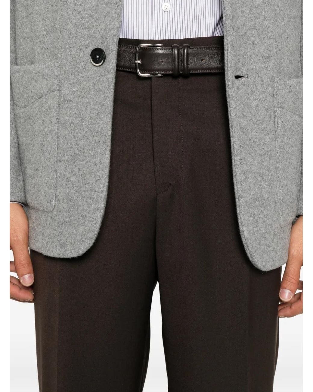 Briglia 1949 White Marguttas Pleated Straight-Leg Trousers for men