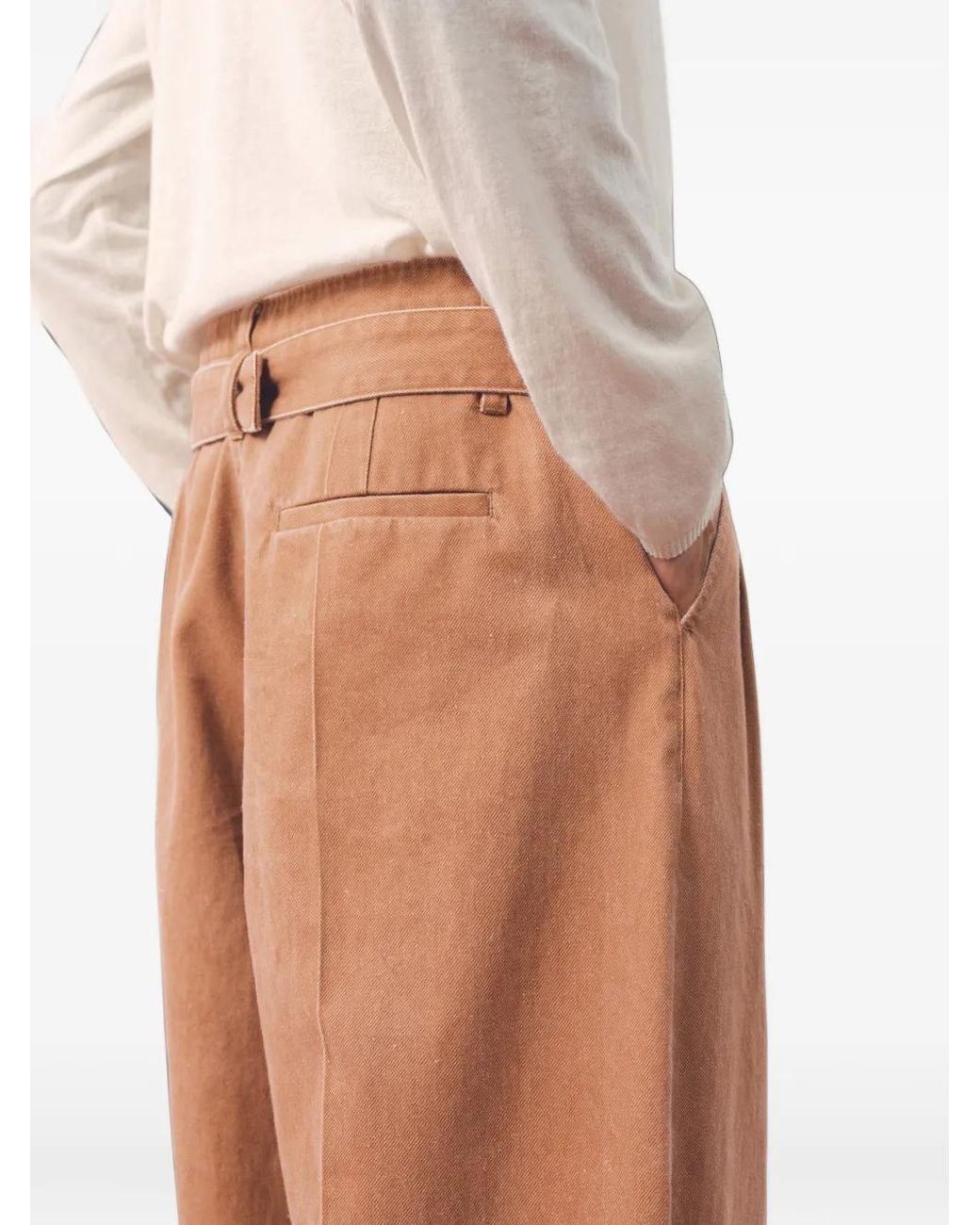 CROQUIS White Belted Wide-Leg Jeans for men