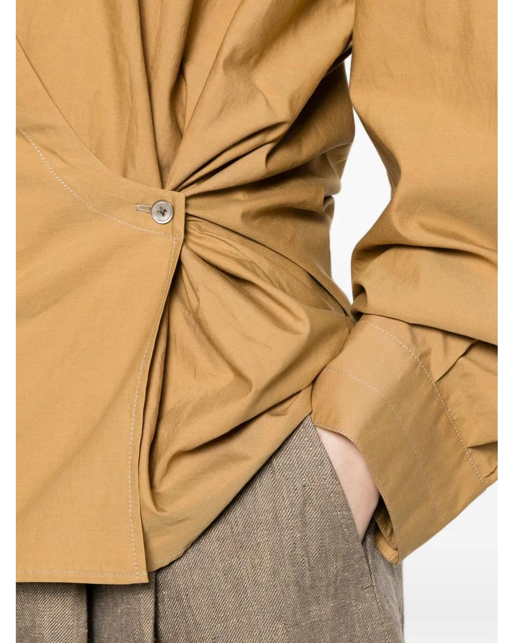 Lemaire Natural Straight Collar Twisted Shirt
