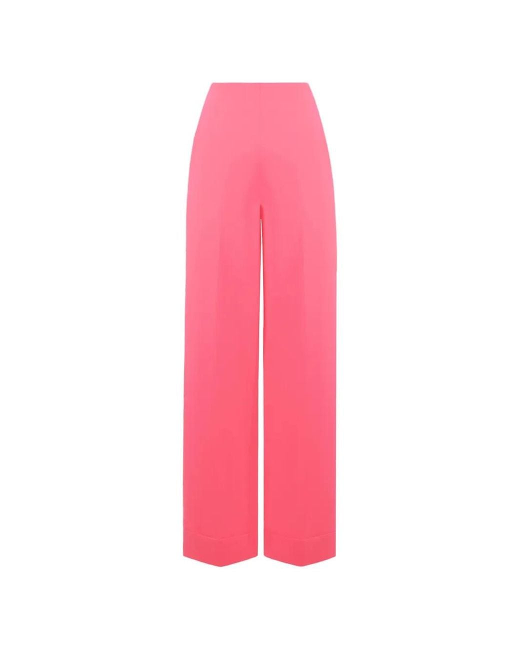 Gemy Maalouf Pink Pantalon Droit À Ourlet Retroussé