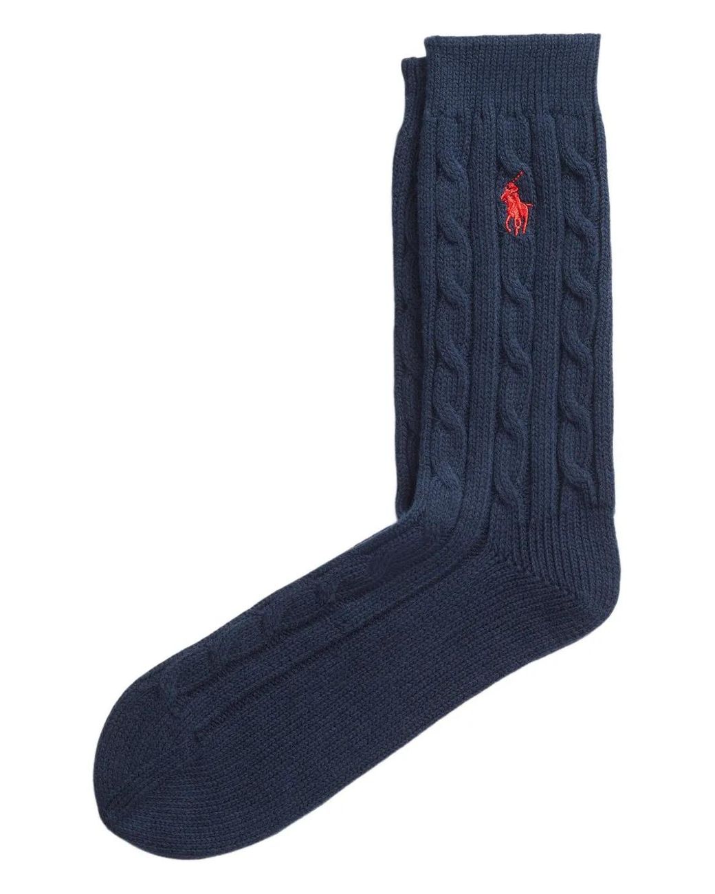 Polo Ralph Lauren Blue Cable-Knit Socks