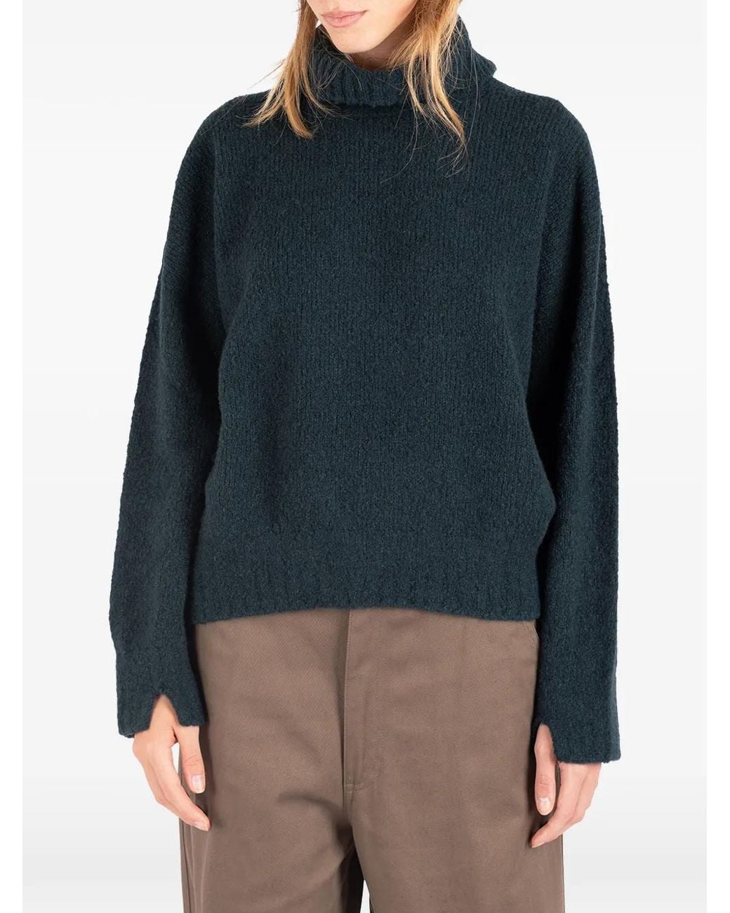 Societe Anonyme Blue Pull À Effet Brossé Et Col Roulé