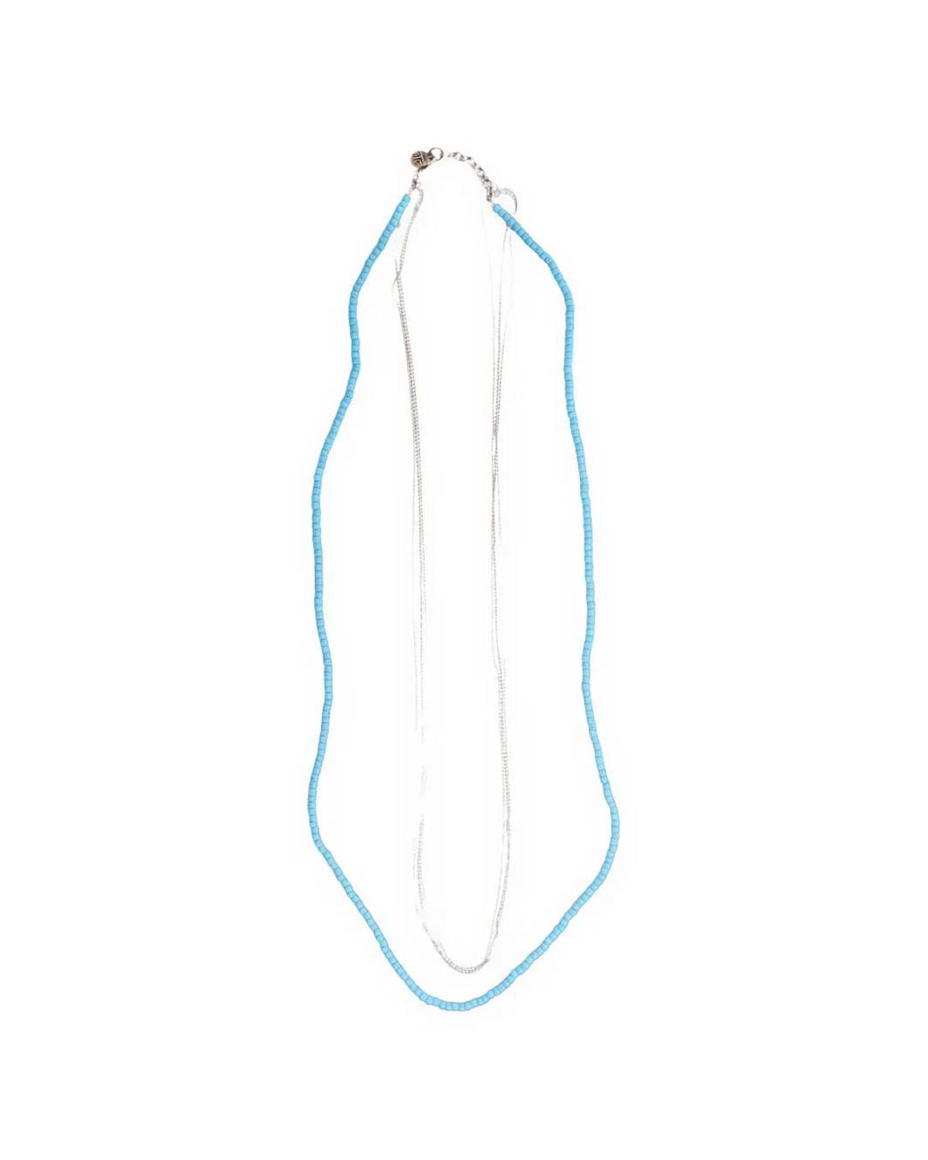 HTC White Watermary Beaded Multi-Strand Necklace