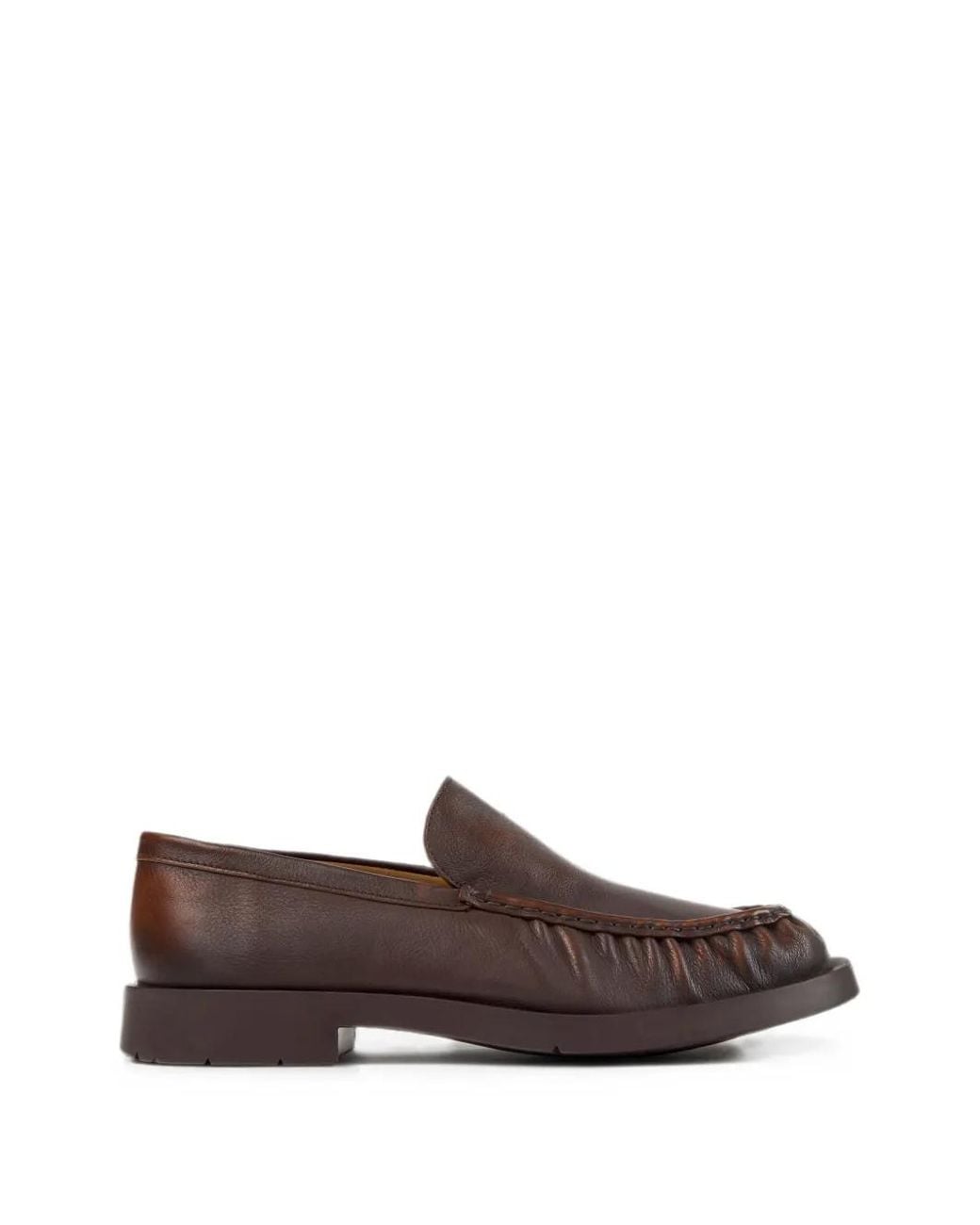 CAMPERLAB Brown 1978 Ruched Leather Loafers