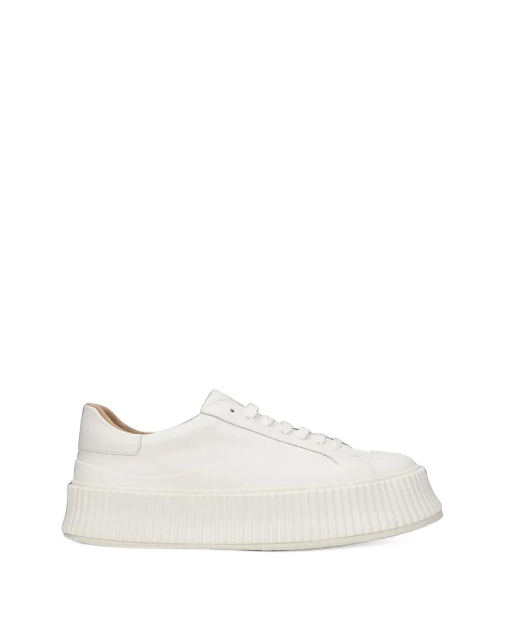 Jil Sander White Platform Leather Sneakers