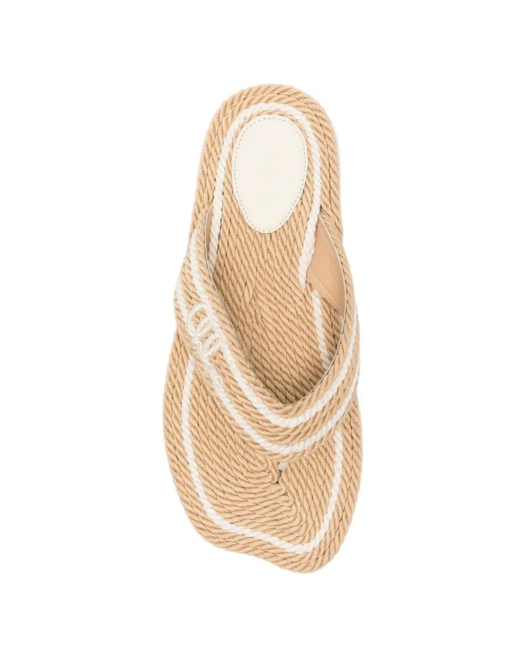 Chloé White Sand Rope-Effect Sandals