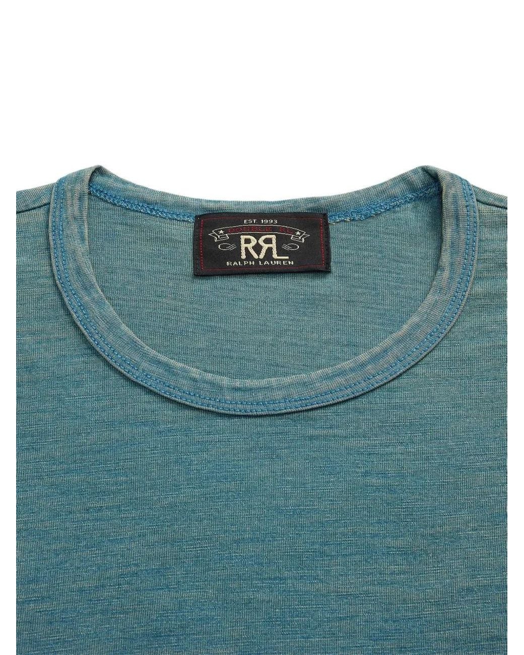 RRL Blue Slub-Texture T-Shirt for men
