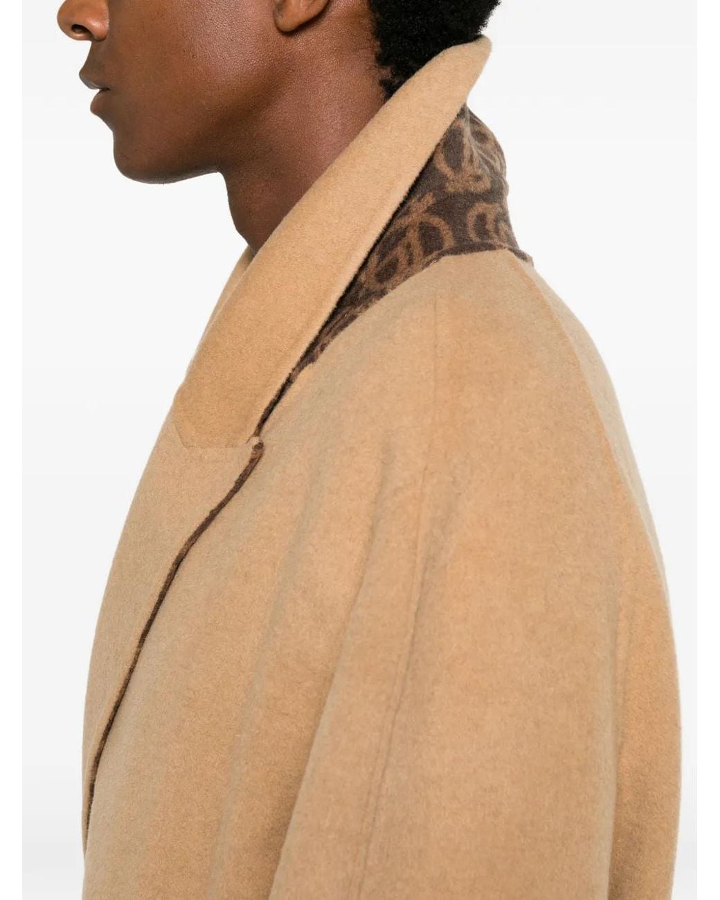 Drole de Monsieur Natural Double-Breasted Belted Coat for men