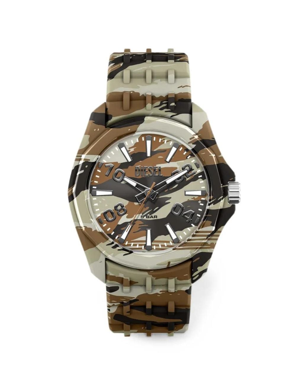 DIESEL Natural Stinger Camo Silicone Watch for men
