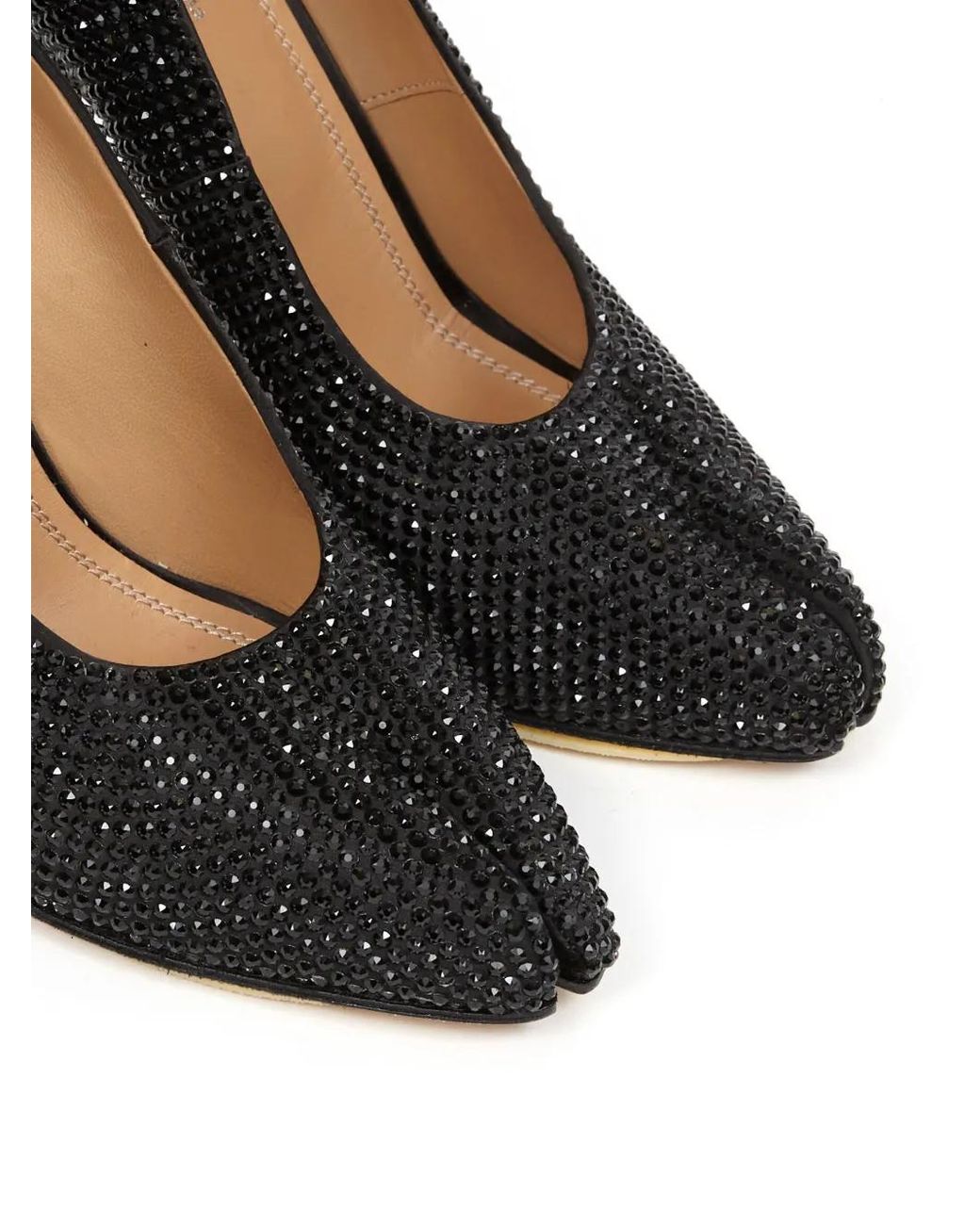 Maison Margiela Black 110Mm Tabi Rhinestone-Embellished Pumps