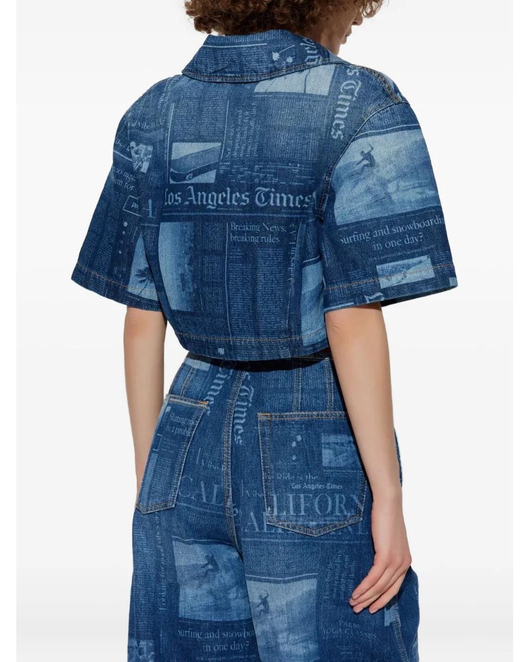 Palm Angels Blue Denim Shirt