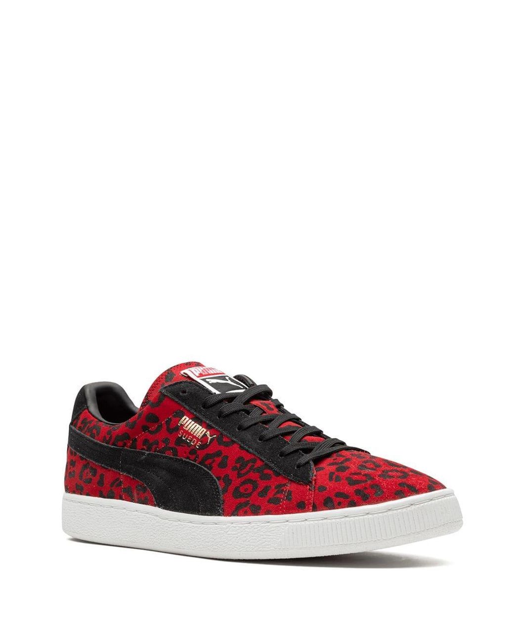 PUMA Lace Leopard Print Sneakers in Red for Men | Lyst