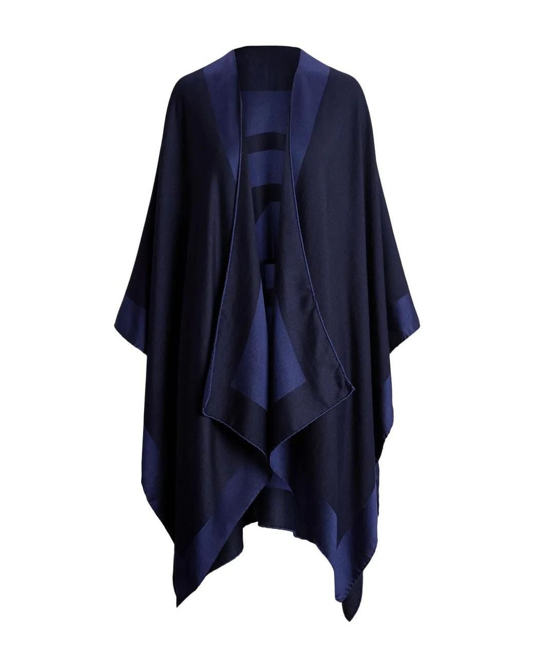 Ralph Lauren Blue Jacquard Poncho
