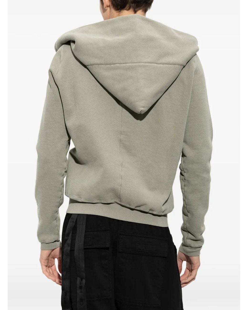 Rick Owens Natural Hoodie À Fermeture Zippée Asymétrique for men
