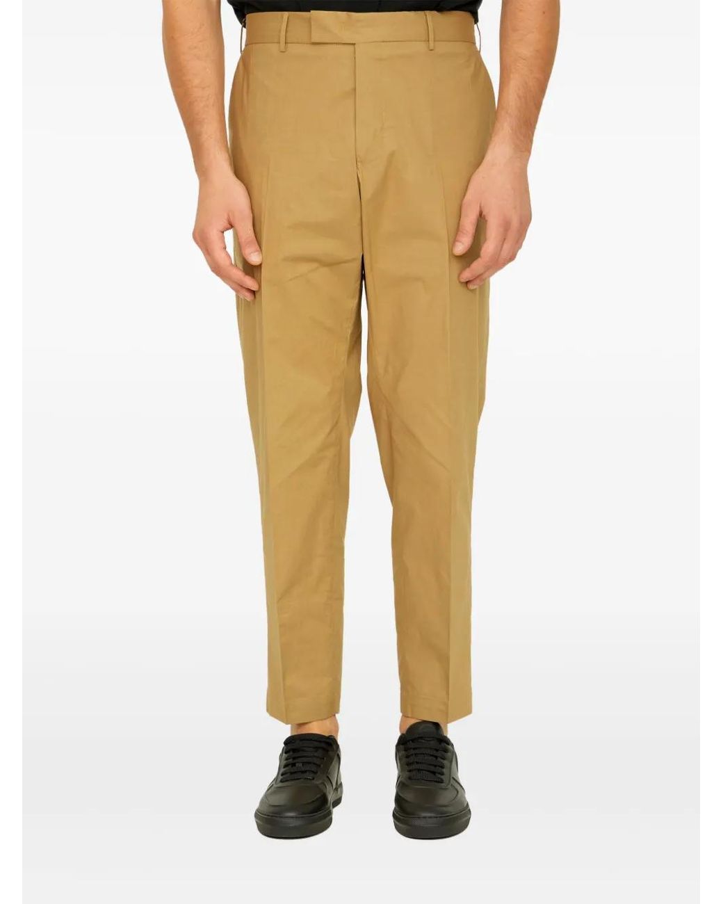 PT Torino Yellow Cotton Trousers for men