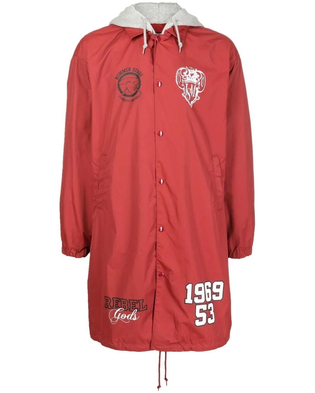 Undercoverism Red Logo-Print Hooded Coat for men