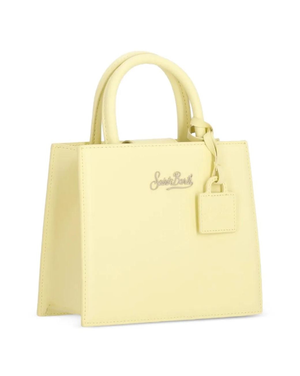 Mc2 Saint Barth Yellow Mini Shop Bag Leather Tote Bag
