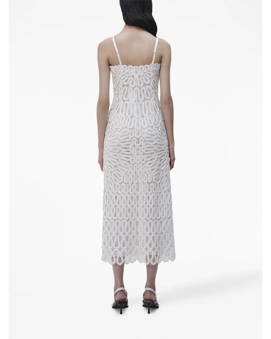 Jonathan Simkhai White Sleeveless Lace Midi Dress