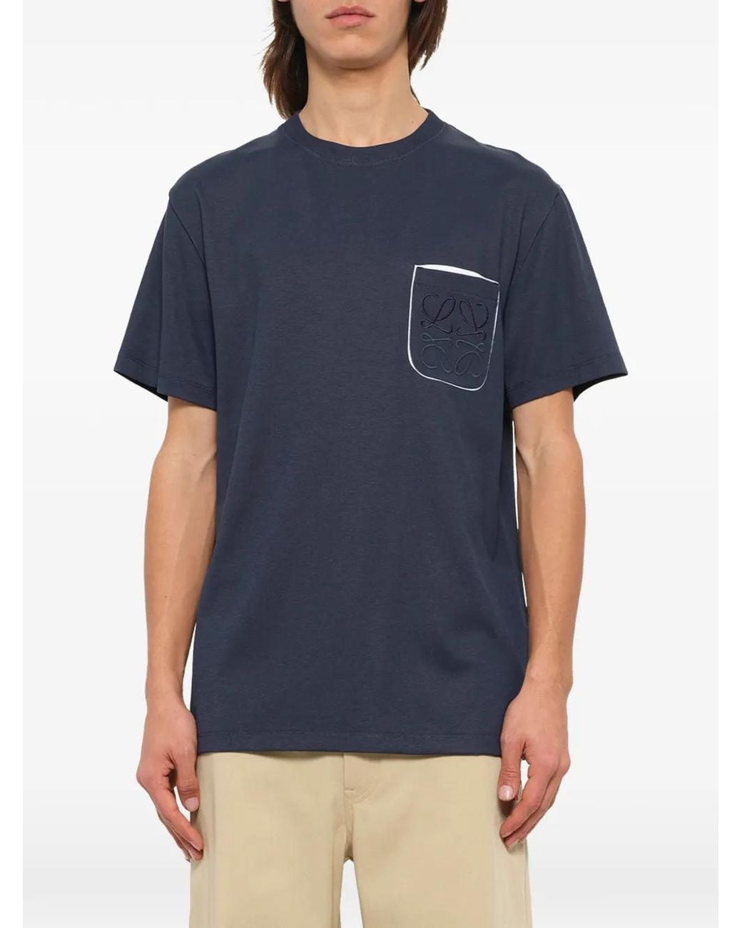 Loewe Blue Anagram Pocket T-Shirt for men