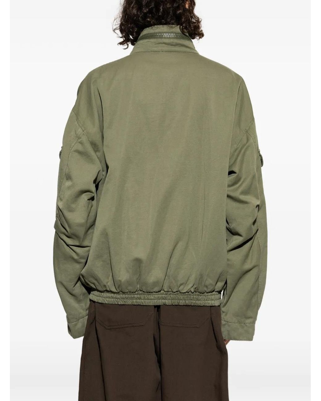 Balmain Green Multi-Pocket High-Neck Jacket for men