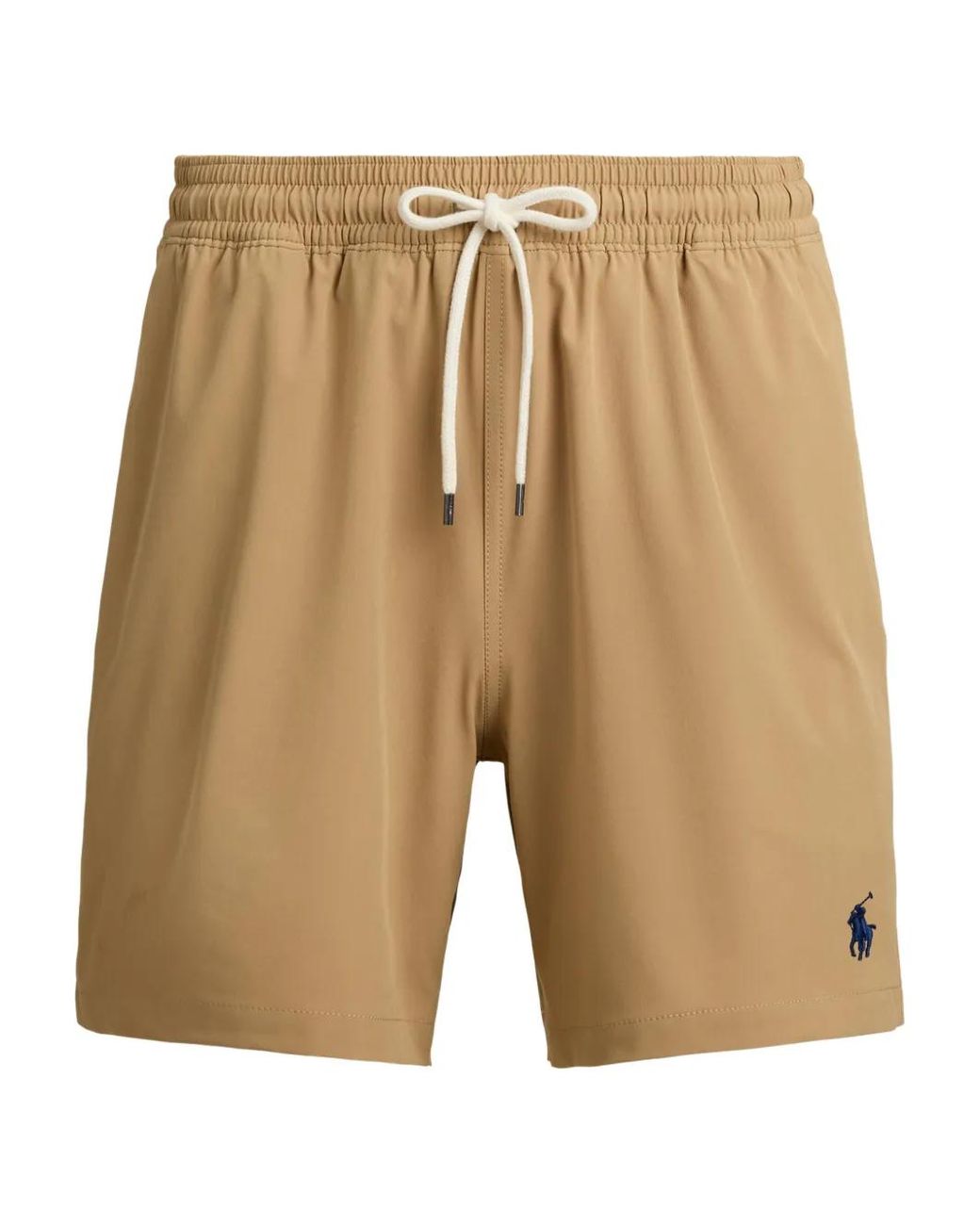 Polo Ralph Lauren Natural Drawstring Embroidered Swim Shorts for men