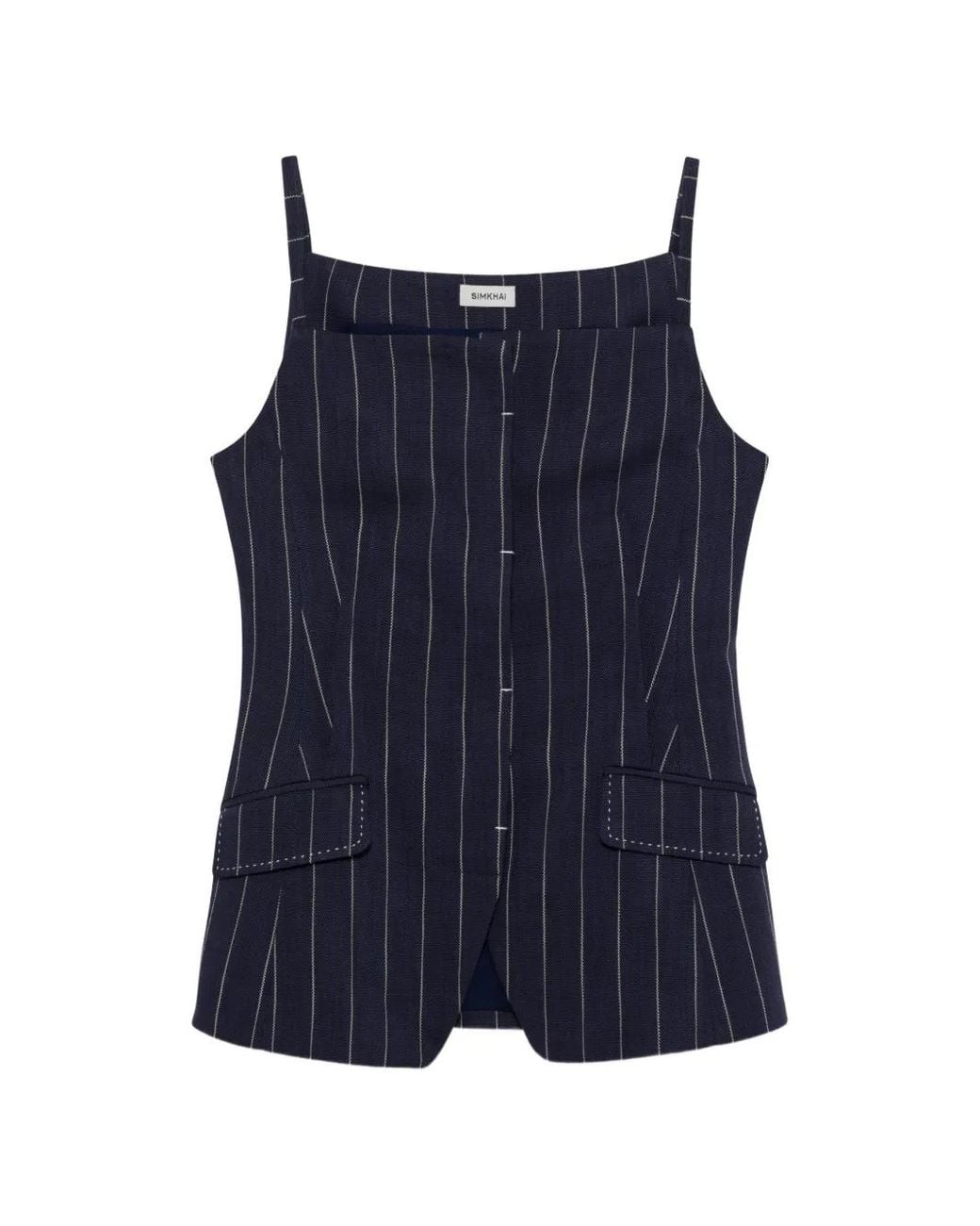 Jonathan Simkhai Gestreepte Mouwloze Blouse in het Blue
