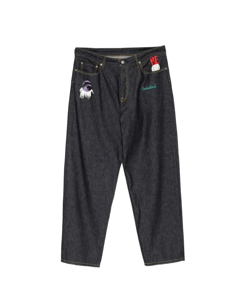 Undercover Gray Printed Jeans for men