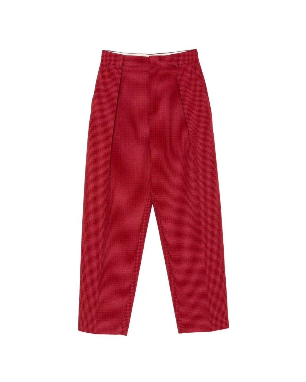 N°21 Red Check Pleated Trousers