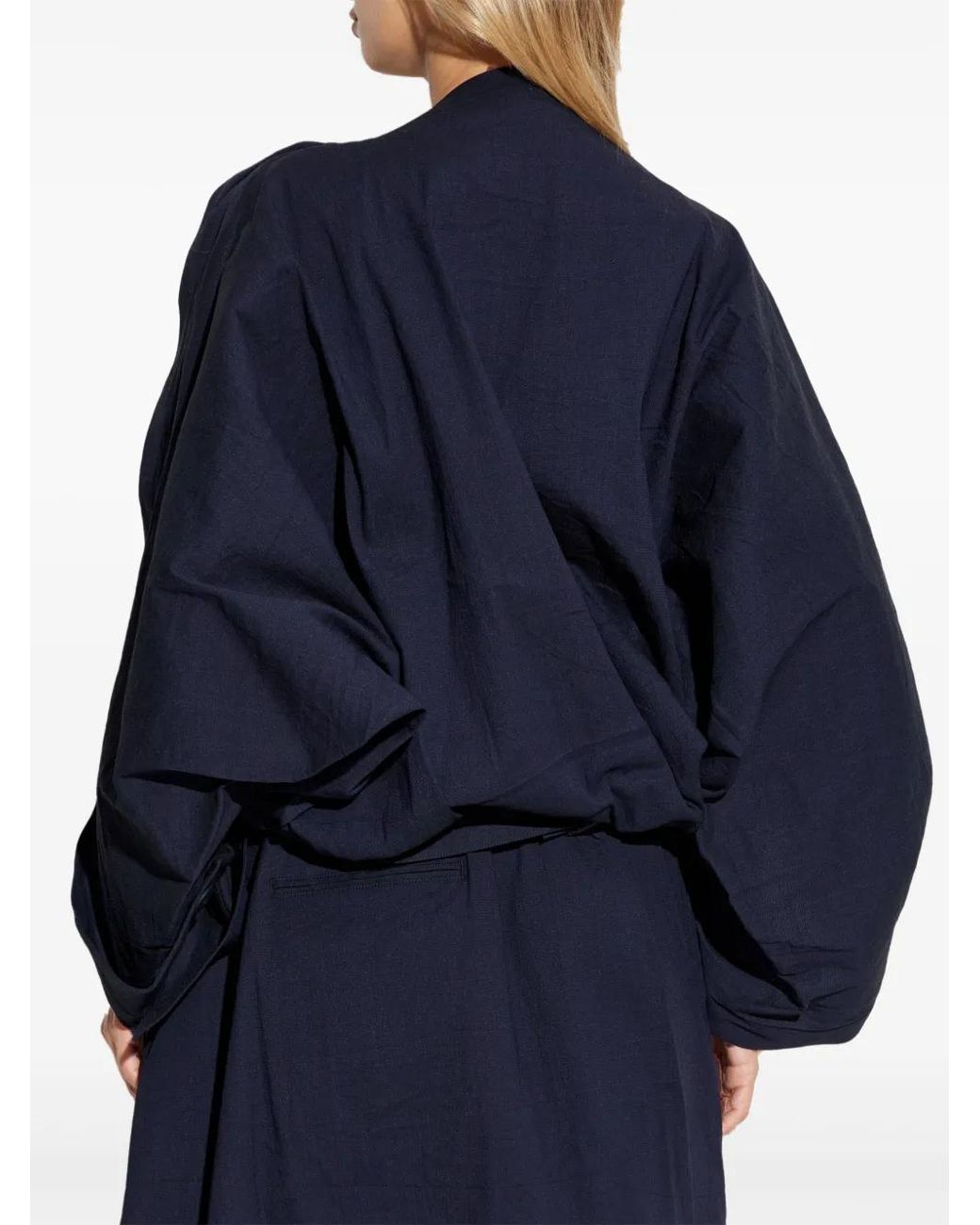 Issey Miyake Blue Ruffled Blouse