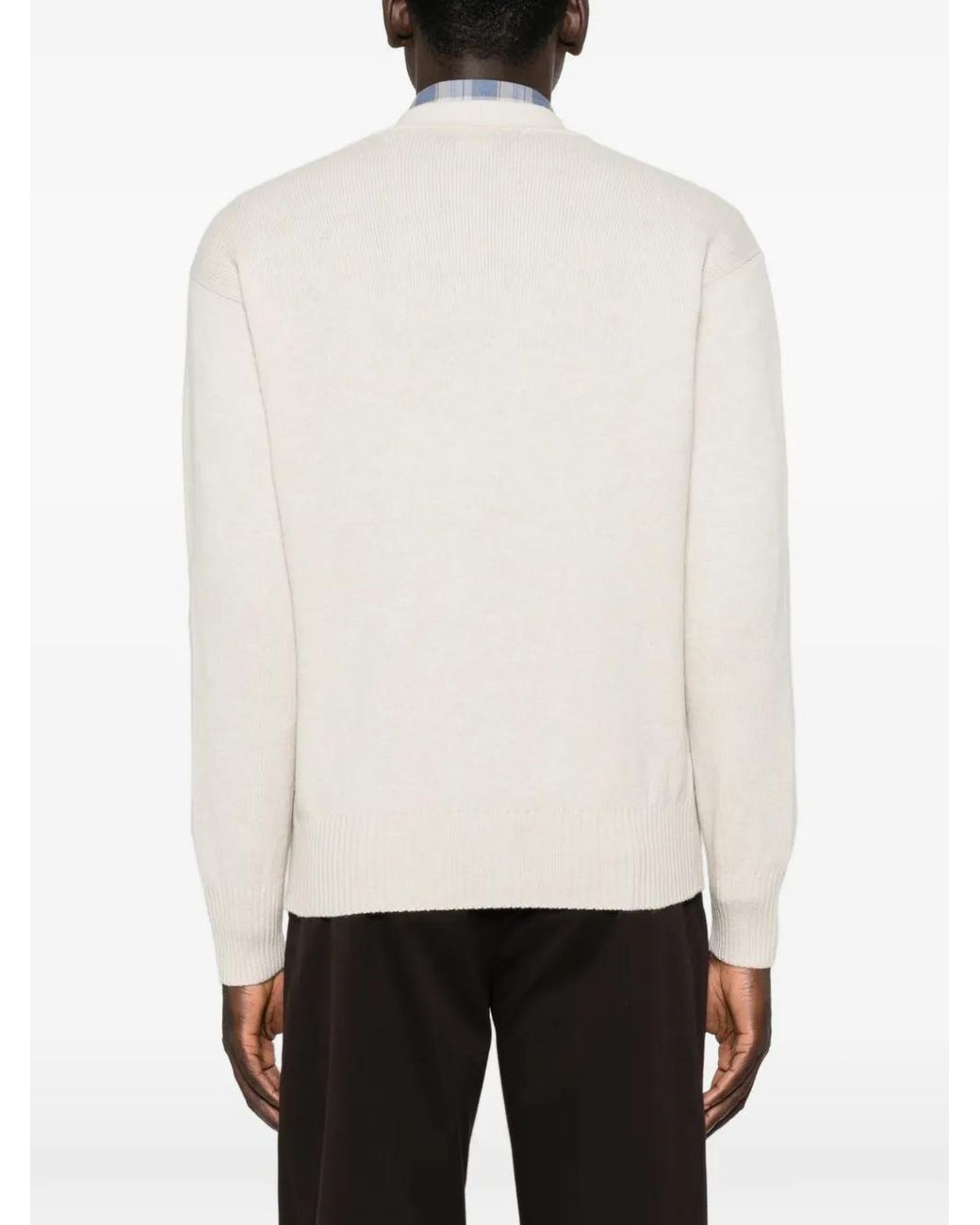 Gran Sasso White Button-Up V-Neck Cardigan for men