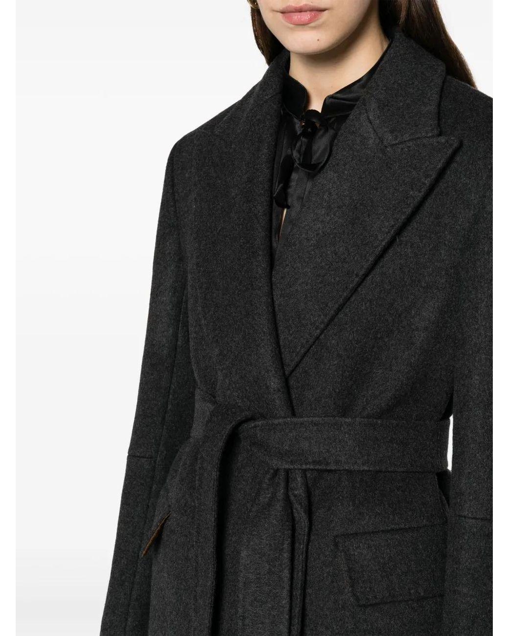 Max Mara Black Double-Breasted Cashmere Coat