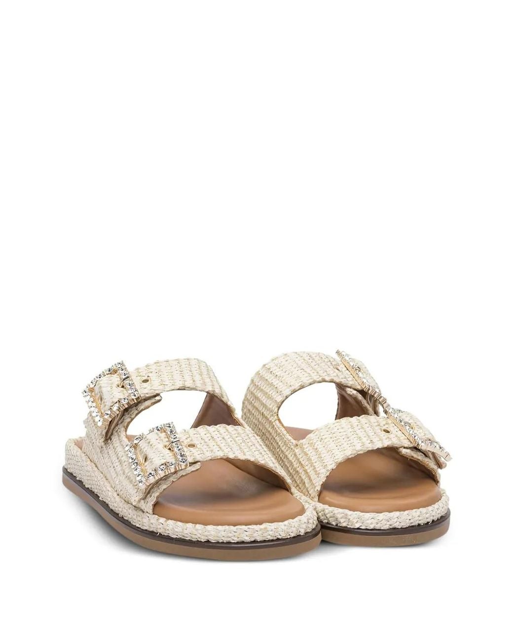 Alibi White Greta Double-Buckle Sandals