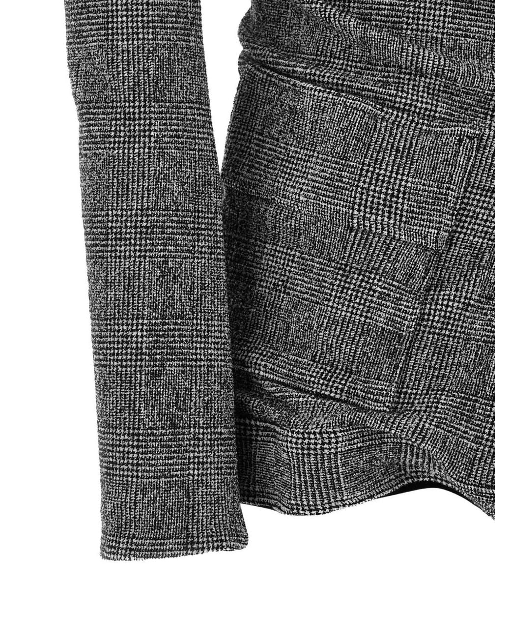Junya Watanabe Gray Asymmetrical Prince Of Wales Blazer