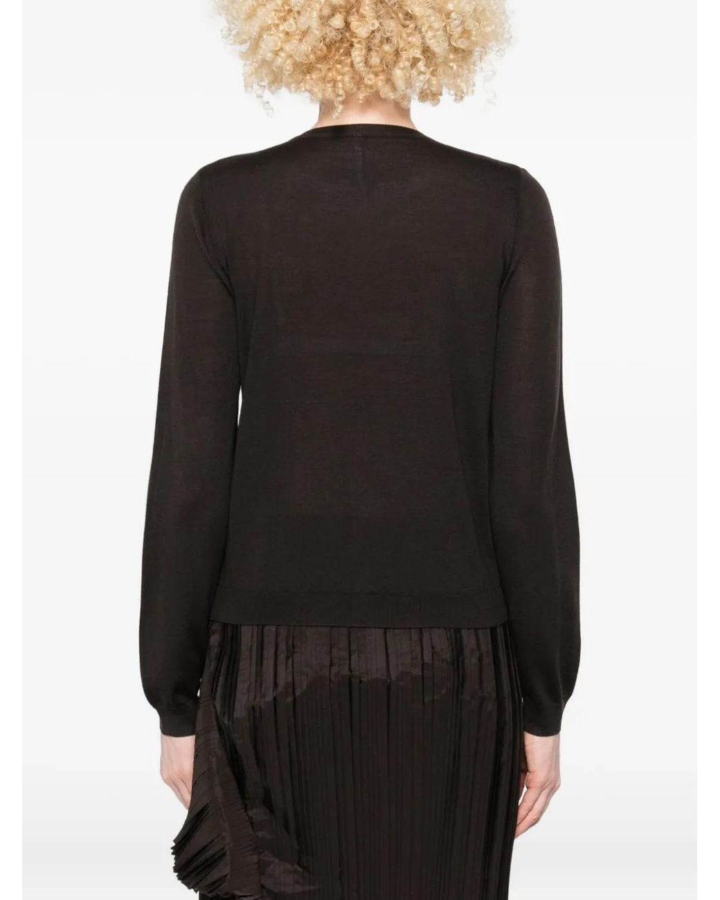 Liviana Conti Black Embellished-Collar Cardigan
