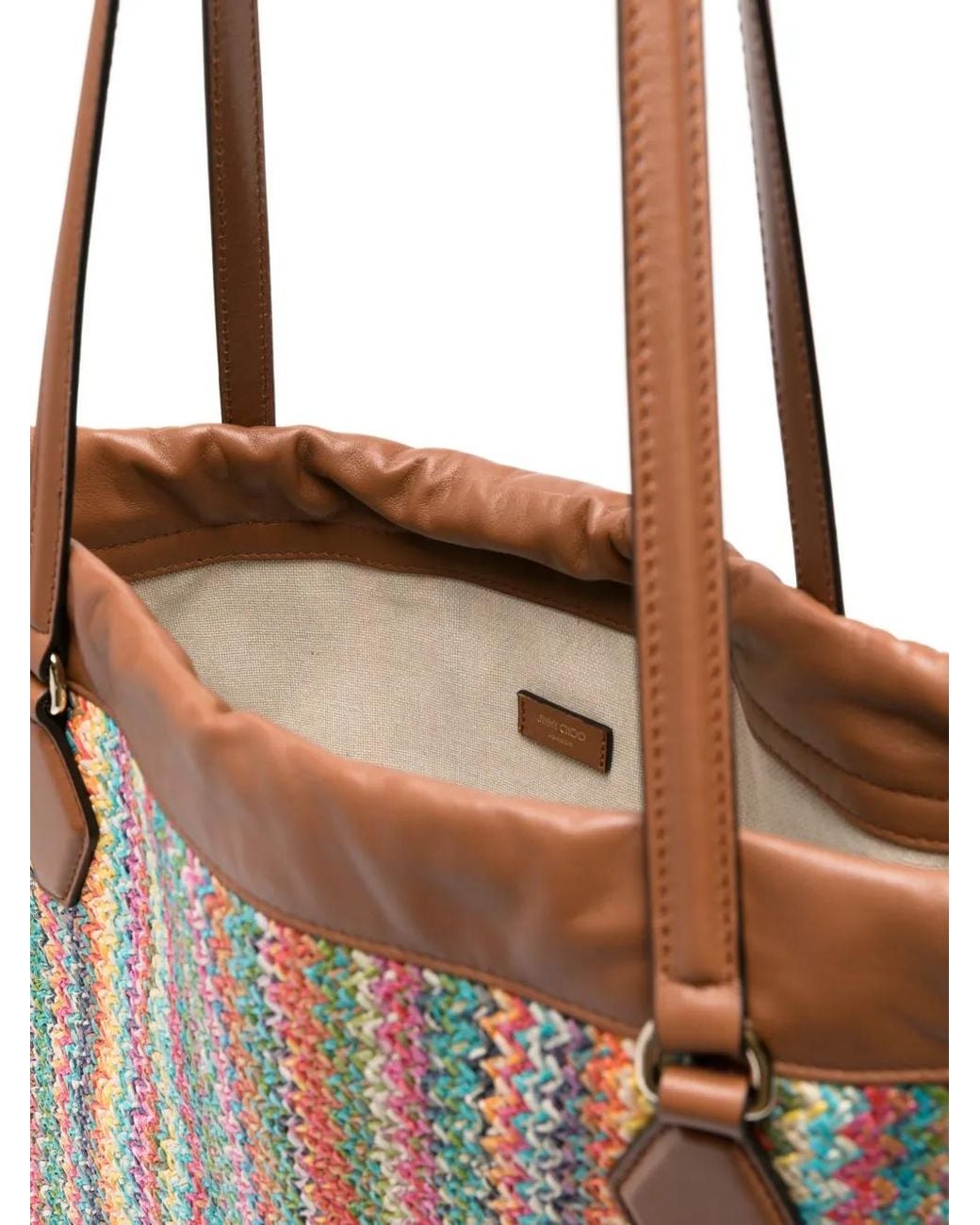 Borsa Tote Grande Con Coulisse di Jimmy Choo in Brown