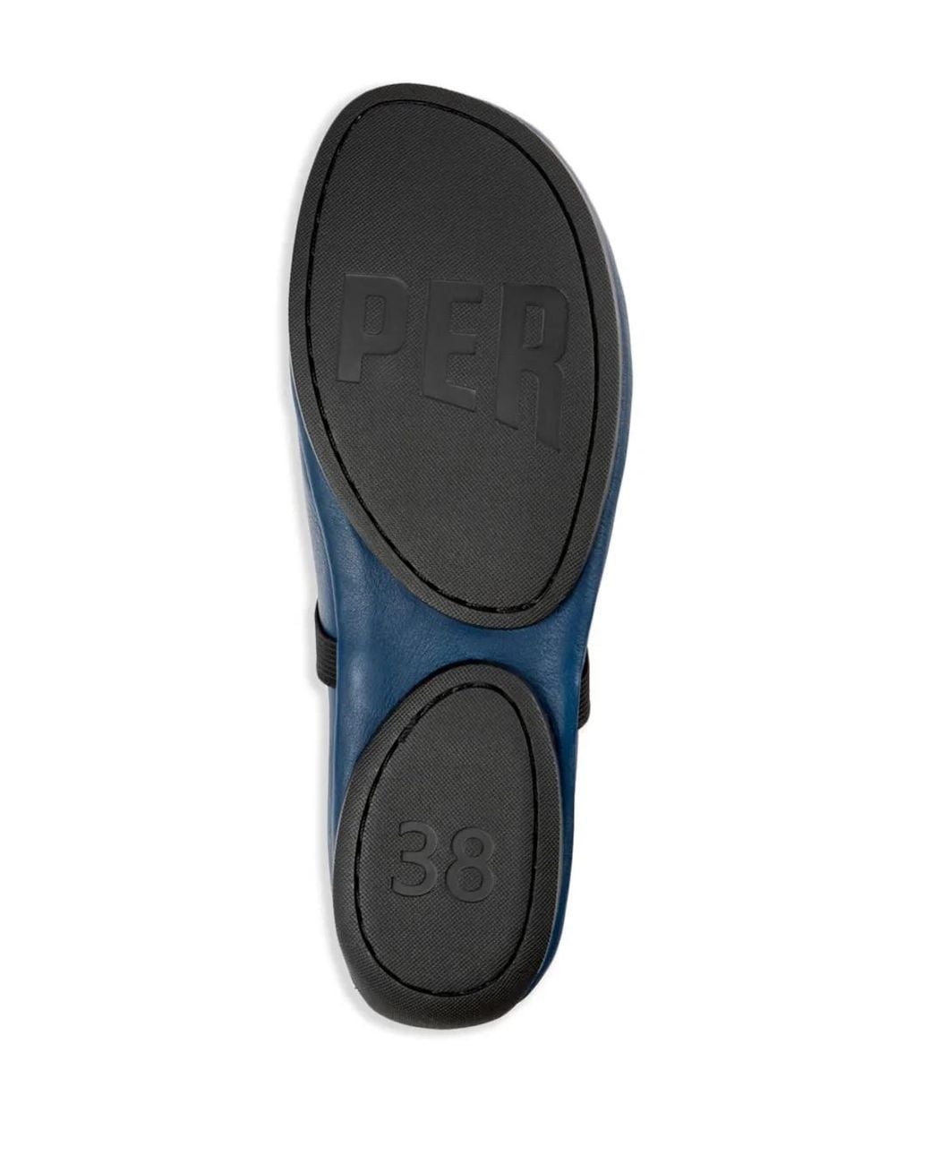 Camper Blue Right Nina Leather Ballerina Shoes