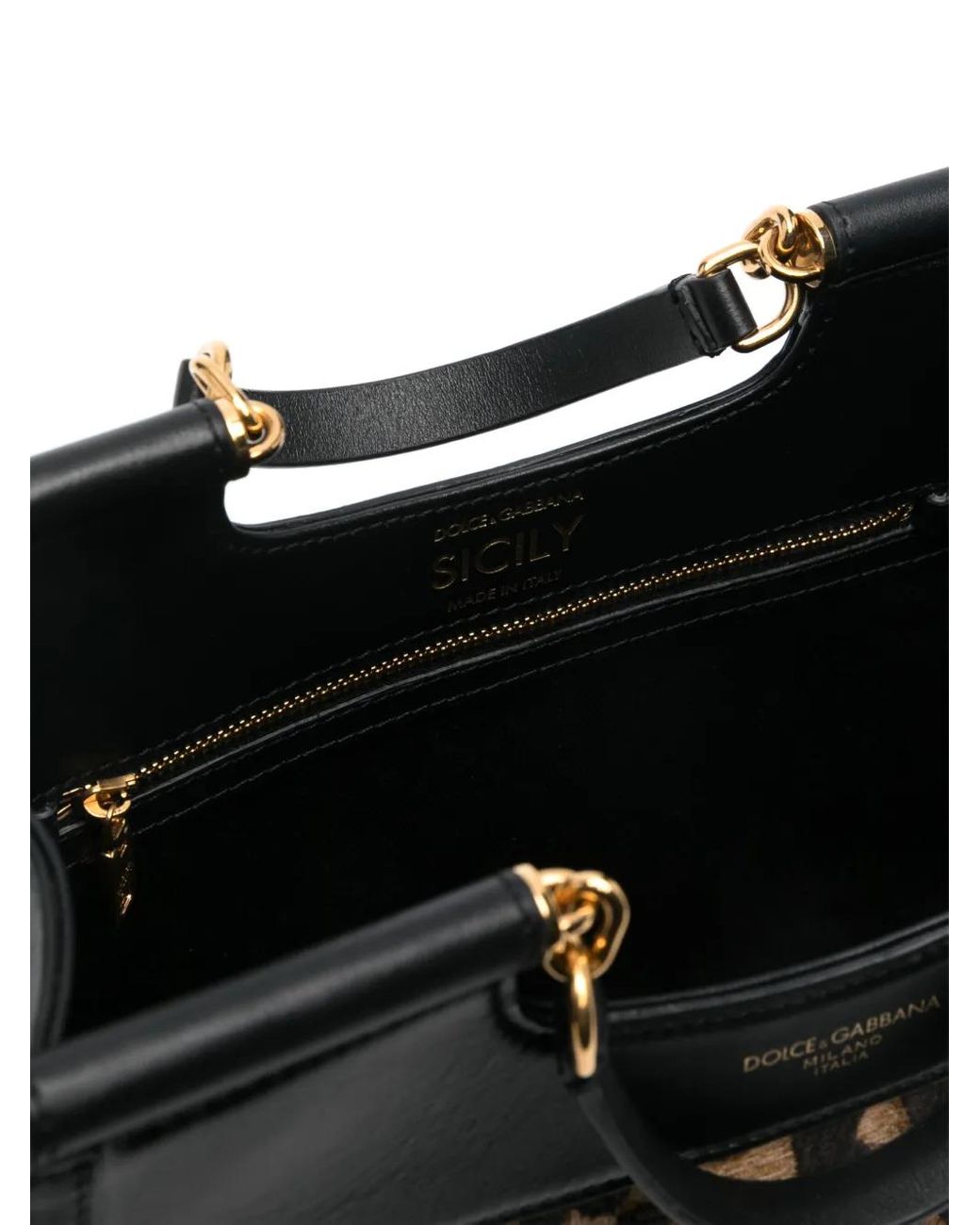 Dolce & Gabbana Black Small Sicily Tote Bag