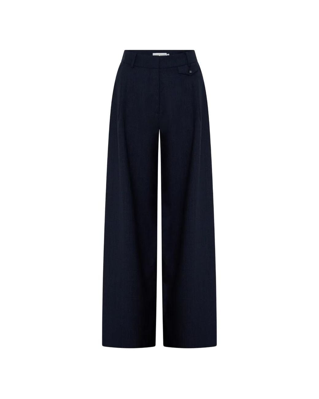 Anna Quan Blue Gehry Pleated Palazzo Trousers