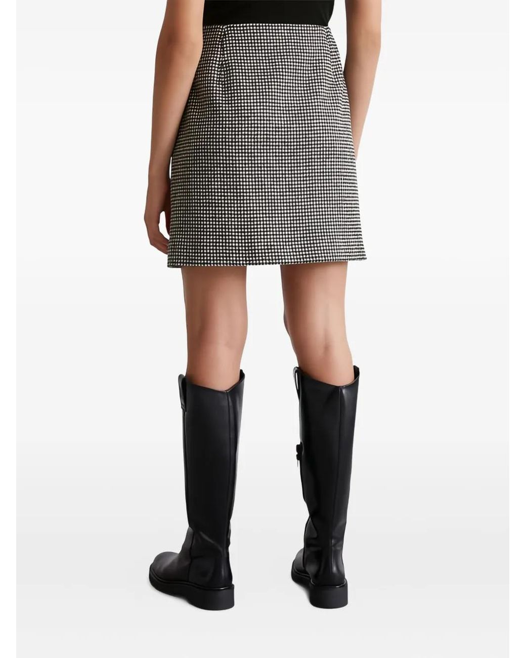 Marc O' Polo Gray Houndstooth-Pattern Miniskirt
